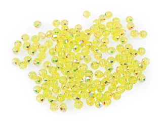 Ohňovky skleněné disk AB efekt, 4mm, žlutá, 155ks